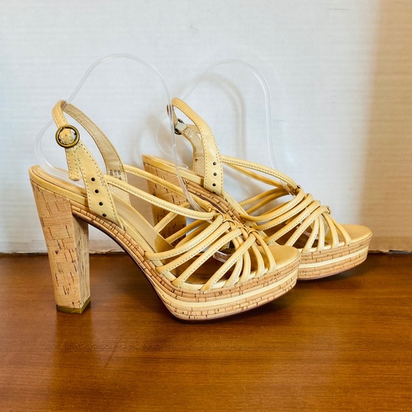FRYE, Womens Tan Leather Sling back Sandals, 10. - Picture 6 of 7
